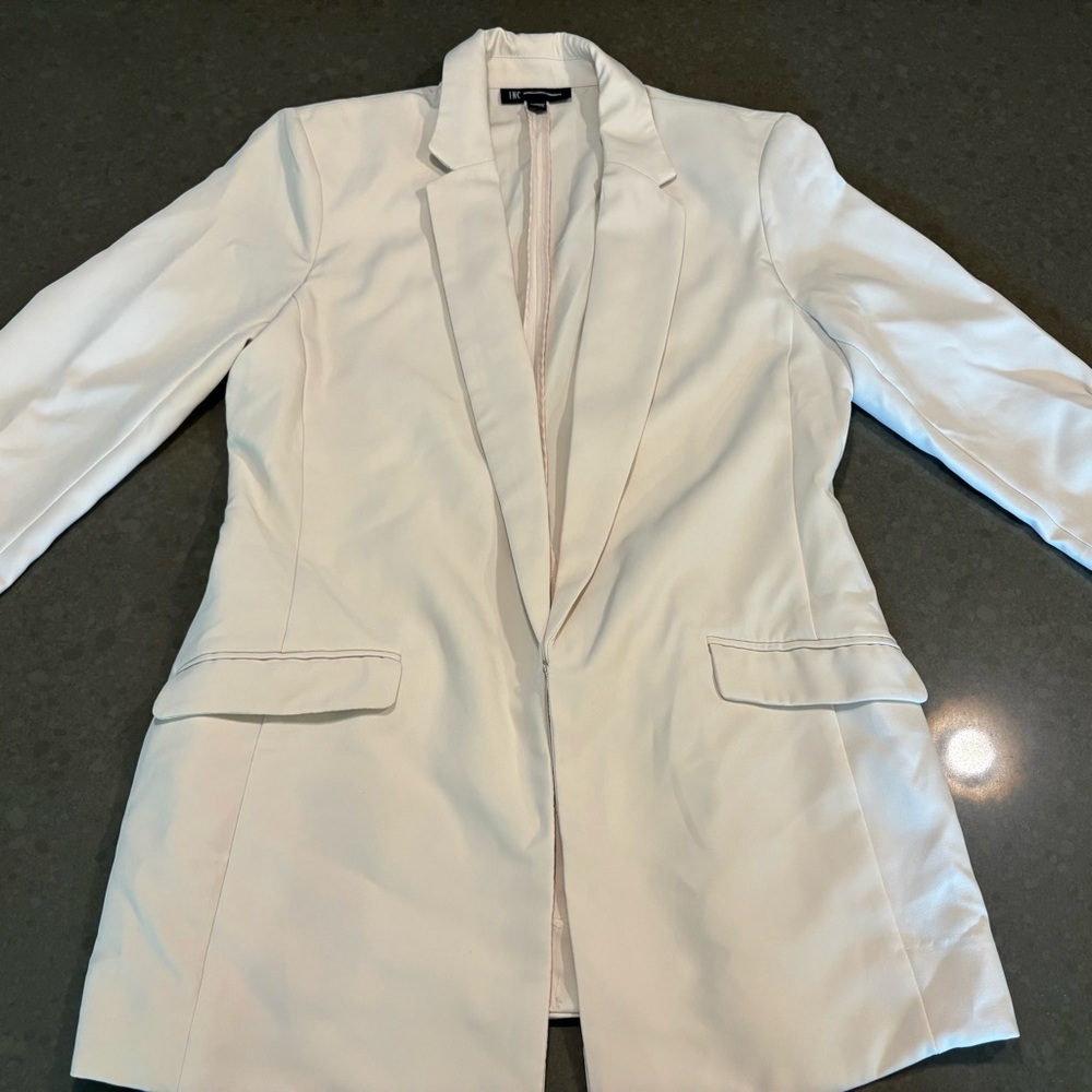 INC International Concepts White Blazer Classic Tailored Design
